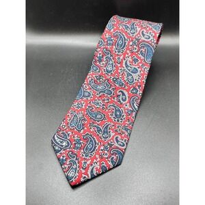 Bert Pulitzer Collectors Edition Red Paisley Silk Necktie Mens Vtg Lazerus USA